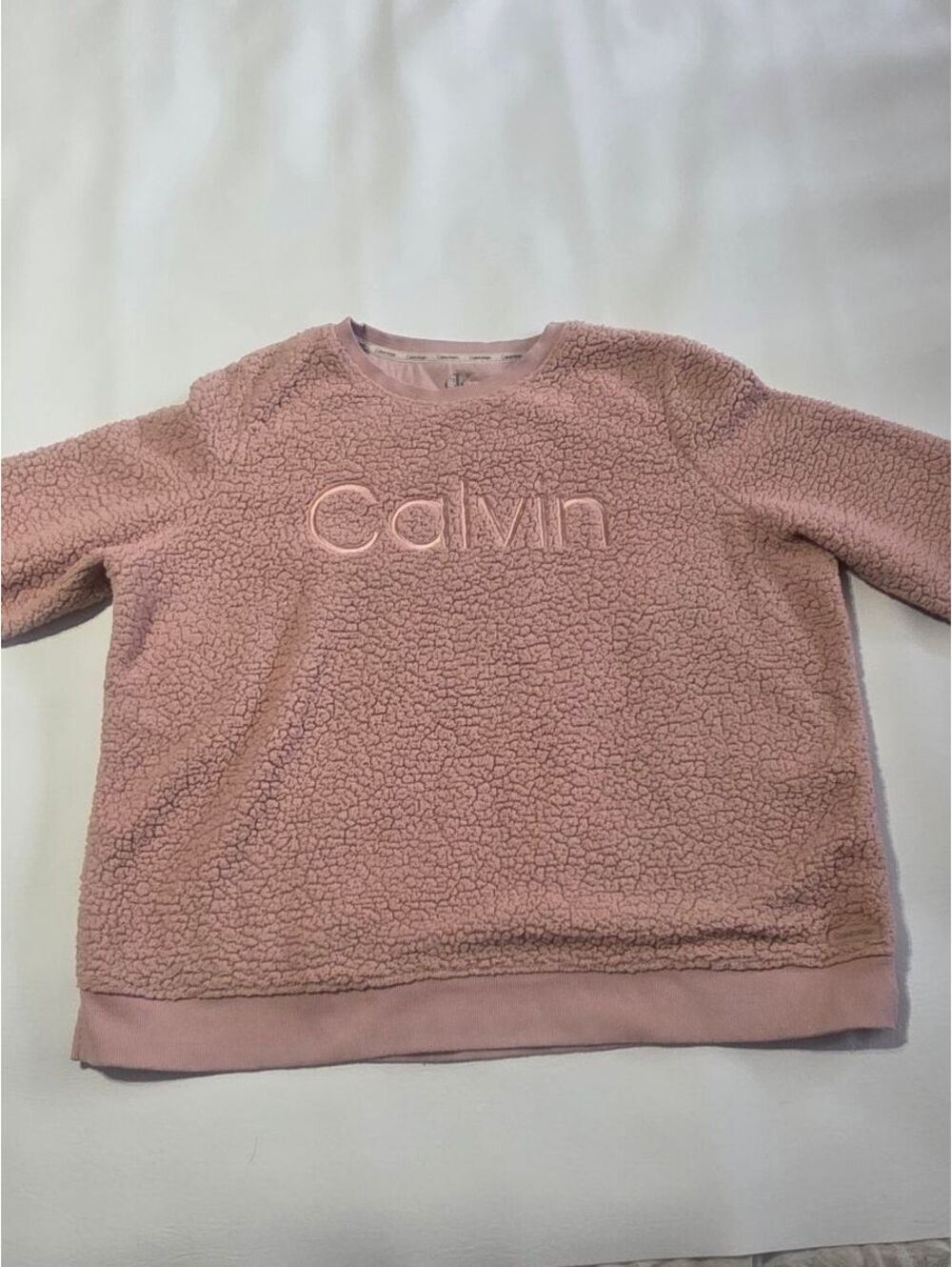Calvin Klein Sherpa Fleece Crop Sweatshirt